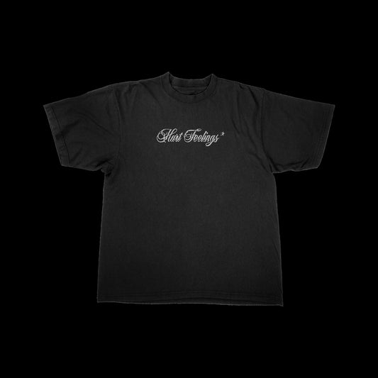 Black Silver Script Tee